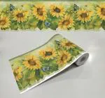 WallDesign Wallpaper Border Sunflower & Butterflies Leafy Design For Bedroom, Living, Kitchen (5.25 Inch Width x 10 Feet Length)