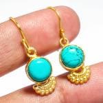SHREE HANUMAN ENTERPRISES Santa Rosa Turquoise Silver Handmade Jewelry Earring 1.33