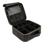 Clarabae Makeup Vanity Box for Women Professional Vanity Case With Zipper Closure Multipurpose Travel Flat Shape Makeup Cosmetic Vanity Box Organizer For Makeup Artist (Black)