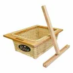 Raza Wicker Basket For Modular Kitchen | Pull Out Basket for Onion, Potato, Fruits 20x20x8 inch Including Channel, Beige)