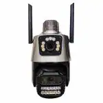 amiciVision Dual Camera CCTV, 4K+4K HD Security Camera with Built-in Alarm, Two Way Audio Communication, Motion Detection, Compatible with Mobile App and Equipped with 128GB Storage Card