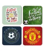 Whats Your Kick Without Football Theme Printed Set of 4 Coasters With Beautiful Metal Stand