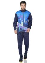 Vector X Men And Women Dark Blue, Green 100 Percent Polyester Track Suit (S)