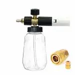VANTRO Brass Adjustable Transparent Foam Cannon 1 Liter Bottle Transparent Foam Lance With 1/4