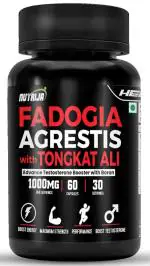 NUTRIJA Fadogia Agrestis 600mg & Tongkat Ali 400mg with Boron |Longjack 100:1 (2% Eurycomanone) with Fadogia Agrestris Standardized to 10:1 extract (120 Capsules)