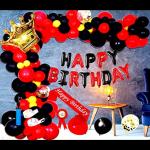 SV Traders Happy Birthday Decoration Red Black Theme Kit Of 82 Pcs-