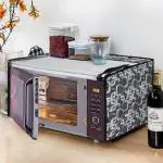 Dream Care Stylish Print Microwave Oven Cover Full Closure | New Designing Oven Cover Suitable for All Models - Multicolour SA38