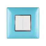 Kolors 1 Module, Modular Switch Plate [Cover Plate] with Silverline, with inner plate (Turquoise Blue) [KOSMIK], Compatible only with KRAFT & KOSMIK Switches