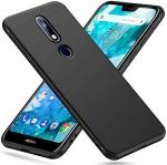 LazyLion Nokia 3.1 Plus Candy Black Silicone Shockproof Phone Case with Soft Anti-Scratch Microfiber Lining