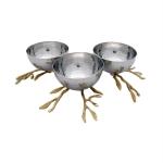 EZ Life Multicolour Brass and Stainless Steel Serving Bowl (Set of 3) Pack of 1