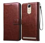 Fastship Faux leather Wallet with Back Case TPU build Stand & Magnetic Closure Flip Cover for Lenovo Vibe K5 Note - Executive Brown