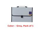 SAGA Plastic Expanding File Organizer | Waterproof File Folder Briefcase with 12 Pockets, Durable Buckle, Portable Handle, A4/FC Letter Size for Travel, Home, Office ,School (Grey) - Set of 1