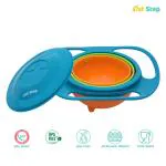 1st Step 360 Degree Rotating Spill Proof Gyro Bowl With Lid - Blue