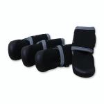 Plushmate Dog Paw Protector Waterproof Dog Shoes Adjustable Straps and Rugged Anti-Slip Sole Outdoor Dog Boots Comfortable Easy to Wear Suitable for Small Medium Large Dogs - (Black, Size: XSmall)