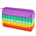 BAOER Pop it Rectangular Shape Multicolor Pencil Case Stationery Set Storage Box for Kids Adult