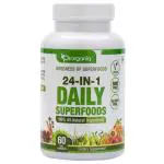 Prorganiq 24 in 1 Daily Superfoods with Herbs, Veggies, Greens & Fruits Supplement | All-Natural Multivitamin & Multimineral Capsules for Men and Women | 60 Capsules