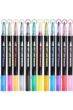 Luvvy Tuffy Multicolor Super Squiggles Outline Metallic Marker Pens (12 Pieces)