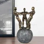 NANTAN Men Standing Group on Ball Showpiece for Home Decor Showpiece, Atlas Sculpture for Office Table Office Decor(10