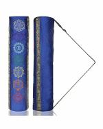 MLMY (MY LIFE MY YOGA) Silk Chakra Yoga mat Cover| Yoga Mat Kit Bag| Exercise Mat Carry Bag with Broad Shoulder Strap with Full Zip (MLMYMC5, Royal Blue)