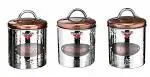 Varna Stainless Steel Vintage Copper Tea, Coffee and Sugar Container | Set of 3 piece jars