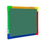KIVA Non Magnetic One Side Green Board & Back Side White Board Colour full Border Frame 1x1.5 Feet Whiteboards  (Green, White) (30x40 CM)