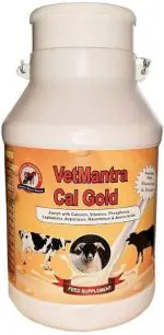 VetMantra Cal Gold 5 Ltr,Calcium For Cow,Buffalo,Goat,Sheep,Horse,Dog,Cat,Pig,Milk Enhancer For Diary Animals,Vitamins&Minerals,Veterinary Calcium,Chelated Feed Supplement,1 Piece,Liquid