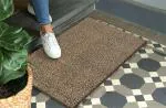 Mega Cart Home Brown Rubber Non Slip Waterproof Washroom, Kitchen, Swimming Pool Water Absorbent Dirt Trapper Doormat For Home - 2x8 ft
