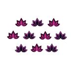 Comet Busters Beautiful Handcrafted Black and Pink Floral Lotus Bindis (BIN1946) Pack of 1