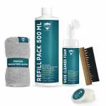 ROYAL CARE PROFESSIONAL PREMIUM SILICONE FOAM CLEANER KIT for Shoe |SFOAM 150 ML + REFILL 500 ML + MICROFIBER CLOTH + BRUSH + SHINE SPONGE | Works on Leather, Whites, Nubuck, Golf Shoes, Basketball Shoes, Boots, Sandals