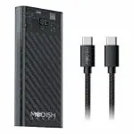 ModishOmbre 10000mah Slim Transparent PD Power Bank 22.5W QC Dual USB Type C PD Input/Output 12 Layer Circuit Protection and Digital Battery Indicator with One Type C to Type C Chargning Cable