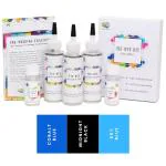 Kadam Tie Dye Kit With Face Mask And White T Shirt ,Unisex, Dye Fixative Included, Cold Fabric Dyeing (Combo 10 Ocean: Cobalt Blue, Midnight Black, Sk