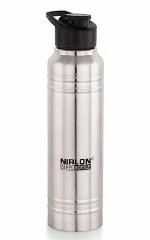 NIRLON Polo Sport Flip Single Wall Stainless Steel Bottle with Flip Cap, Set of 1, 1000ml|Silver|100% Leak Proof|Office Bottle|Gym Bottle |Hiking |Treking Bottle|Travel Bottle|Fridge Bottle
