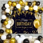 Party Propz Metallic Birthday Decoration Kit - And Backdrop Metallic Balloons