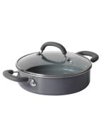 Meyer Grey Aluminium Ceramic Coated Saute Pan with Glass Lid 24cm