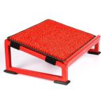 Metron Metal Foot Rest Stool Under The Desk with Removable Acupressure Massage Accumat Plastic Top Sheet | Relieve Foot Pain and Improves Blood Circulation | Color Red Metal Base | Pack of 1