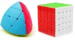 Grest High Speed 5x5x5 & 3x3x3 Curve Round Pyramorphix Triangle Pyramid High Stability Magic Puzzle Cubes