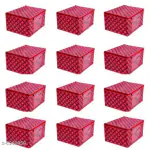 BB BACKBENCHERS Saree Cover/ Saree Bag/ Storage Bag/ Clothes Cover/ Saree Organizer With Transparent With Two Side Zipper, Red, Pack of 12