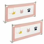 About Space Foldable Bed Rail for New Born Toddler Kids 6 x 2.5 Feet (Pack of 2 - Pink)