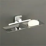 GLOXY ENTERPRISE Stainless Steel Double Soap Holder for Bathroom, Soap Stands for Bathroom Wall/Soap Tray for Bath Dish Bathroom Accessories and Fittings Rust Free (Pack of 1)