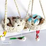 Teeoocheeoo Artificial Birds Nest Chidiya Ka Ghosala for Wall Hanging & Home Decor Pack of 2
