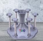 TDO Glass and Spoon Organiser for 6 Glasses and Cutlery Glass Stand Made Stainless Steel and Virgin Plastic GREY