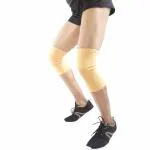 Vissco Knee Support Tubular Elastic Knee Cap, Knee Support And Knee Pain Relief for Men and Women, Knee Cap For Sports, Football, Cricket, Walking And Workout (IN PAIR) - XL (Beige)