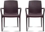 Supreme Brown Plastic Outdoor Chair - Pack of 2