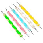 MISTY ALLE 5 Pcs Set 2-Way Double Ended Dotting Tools, Nail Dotting Pen Marbleizing Tool Set Nail Polish Paint Manicure Dot Nail Art Tool Set, Embossing Stylus for Painting,Multi-Colored (PACK OF 1)