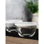 Whitegold Glass Mixing Bowl with Lid (Set of 2 pcs)