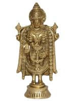eCraftIndia Gold Embossed Brass Tirupati Balaji Handcrafted Figurine 8.5 cm x 18 cm