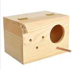 Western Era 15 Inch Wood Mountable Bird Nest Breeding Box With Perch For Cockatoo Macaw Amazon African Grey Bird