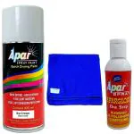 APARSPRAY Automotive Spray Paint Sw. Cream White - 225ml, One step rubbing and polishing compound(100 gms), microfiber cloth blue (350 gsm), Compatible For Tractor.