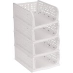 FULLSTAR Closet Organizer for Wardrobe | Cloth Rack for Storage Clothes | Pack of 4 | Cupboard Organizer for Clothes | Drawer Organizer for Kitchen & Bathroom | Foldable and Stackable | Space Saver