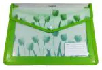 Shining Zon Flower Design Envelope File Folder Poly-Plastic A4 Fs Legal Size Documents File Holder Storage Bag with Snap Button Certificate File (Pack Of 18)
